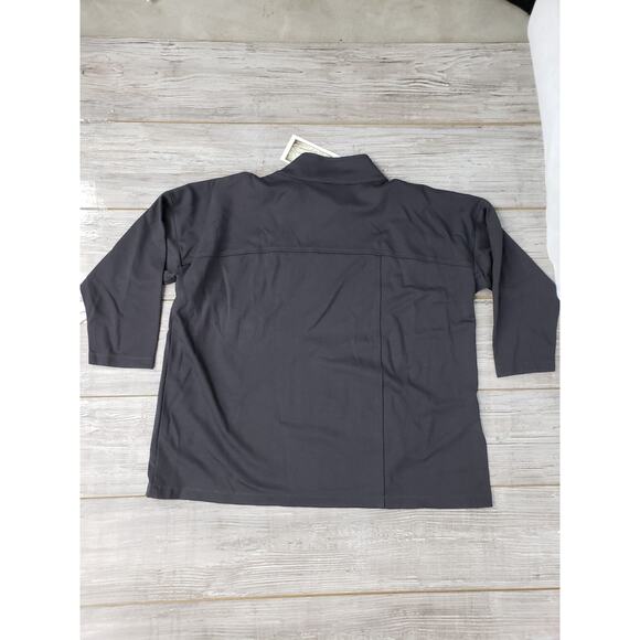 Spirithouse Women's Half Zip Dark Grey Sweatshirt Size M Front Pockets Lagenlook - Picture 5 of 8